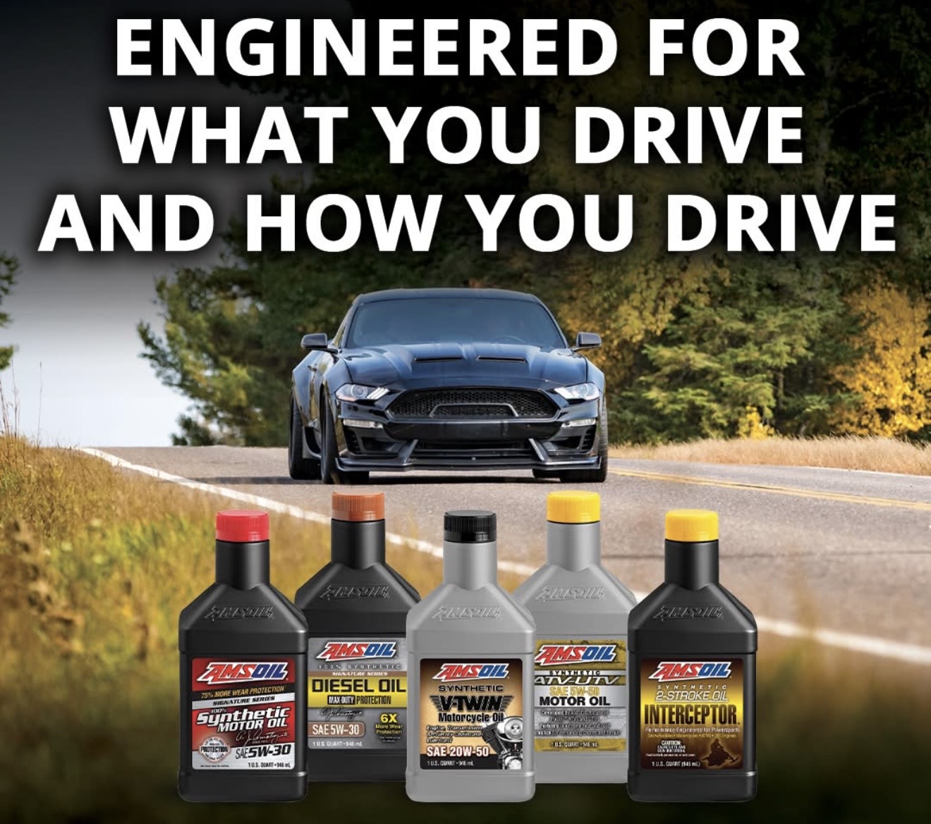 AMSOIL synthetic lubricants engineered for what you drive and how you drive